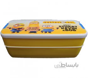 ظرف غذای کودک دو طبقه minions همراه با قاشق