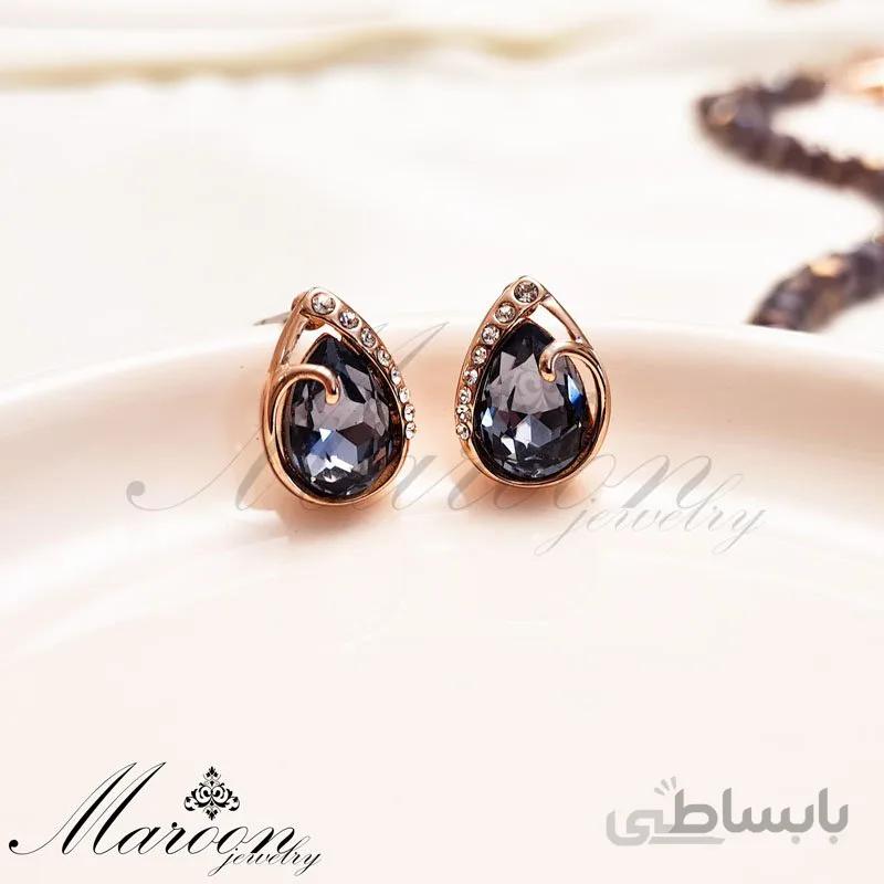 گوشواره اشکی بنفش مارون CG112