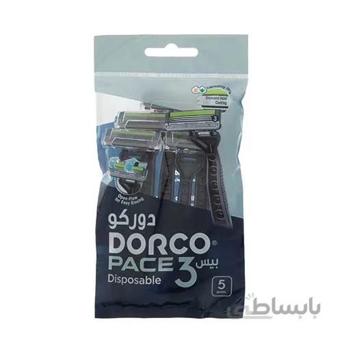 خود تراش دورکو مدل سه لبه 5 عددی ا Dorco Pace 3 Shave Blade 5 pcs