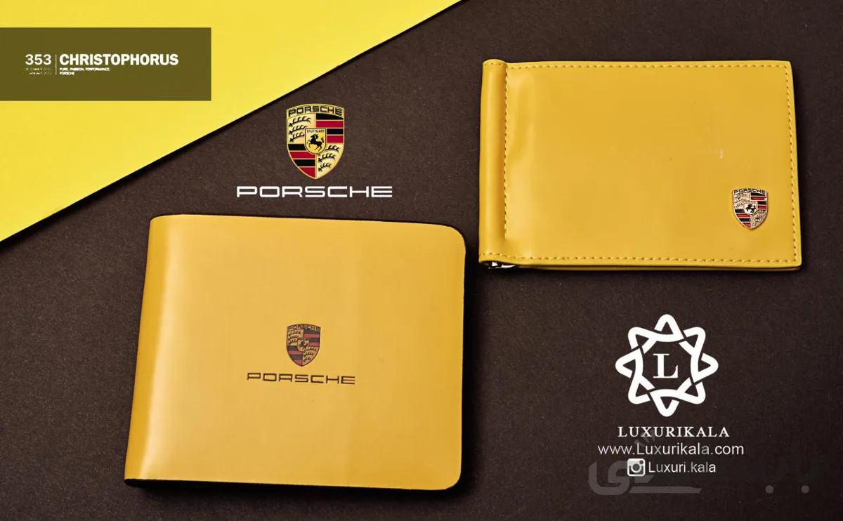 ست 2 عددی کیف پول و جاکارتی تمام چرم PORSCHE ا PORSCHE