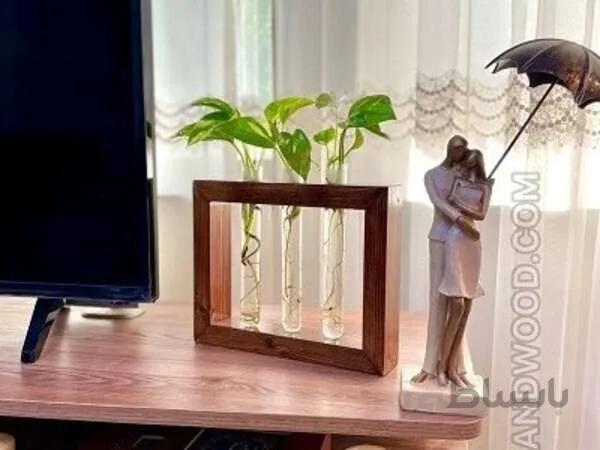 دکور چوبی تکثیر گل های آبی سه لوله