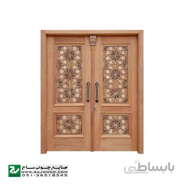 درب چوبی ورودی اماکن مذهبی ،مسجد،حرم صنایع چوب ساج مدل C10