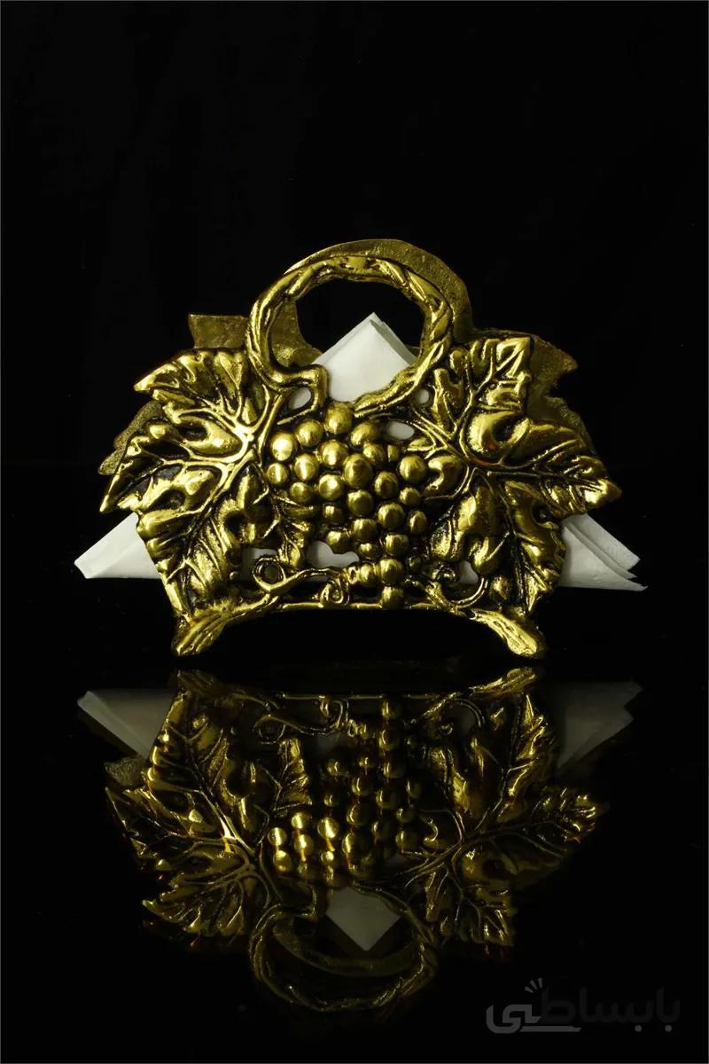 جای دستمال - برنزی - طرح انگور - 385 گرم ا Place the napkin - bronze - designs of grape - 385 G