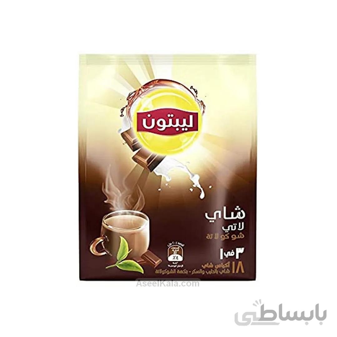 شیر چای لاته لیپتون LIPTON با طعم شکلاتی بسته ۱۸ عددی