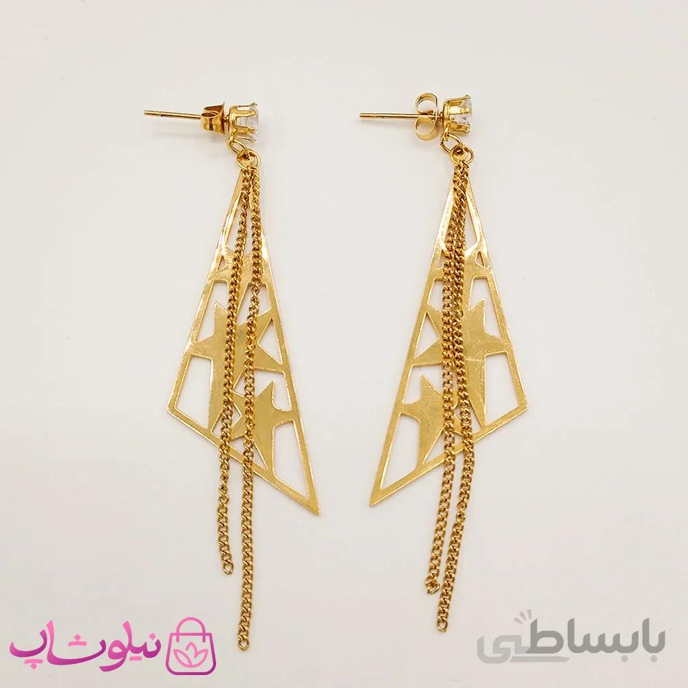 گوشواره زنانه استیل طرح مثلث