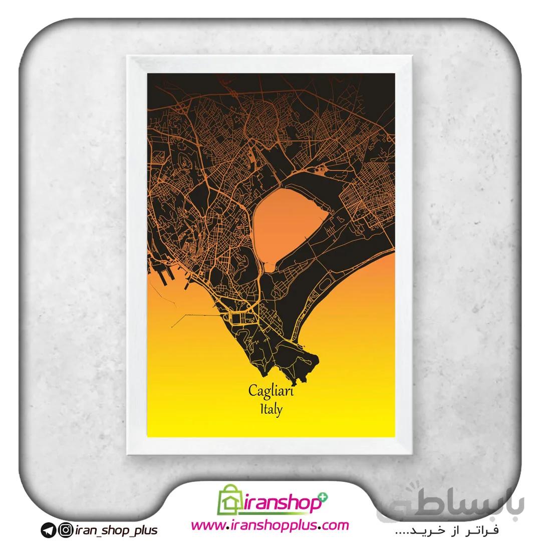 تابلو نقشه شهر کالیاری با تم Yellow