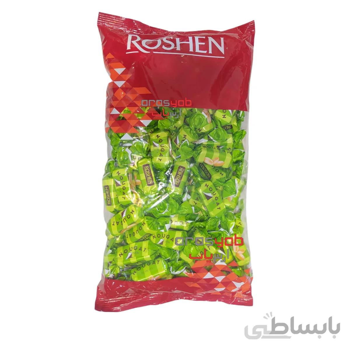 شکلات نوقا و تکه های بادام زمینی روشن 1 کیلویی Roshen Nougat