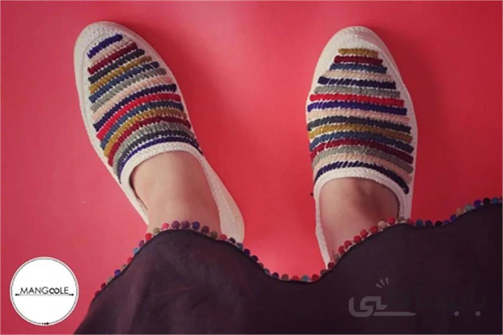 گیوه دست دوز گلدوزی شده کد 4 ا Handmade embroidery sneaker code 4