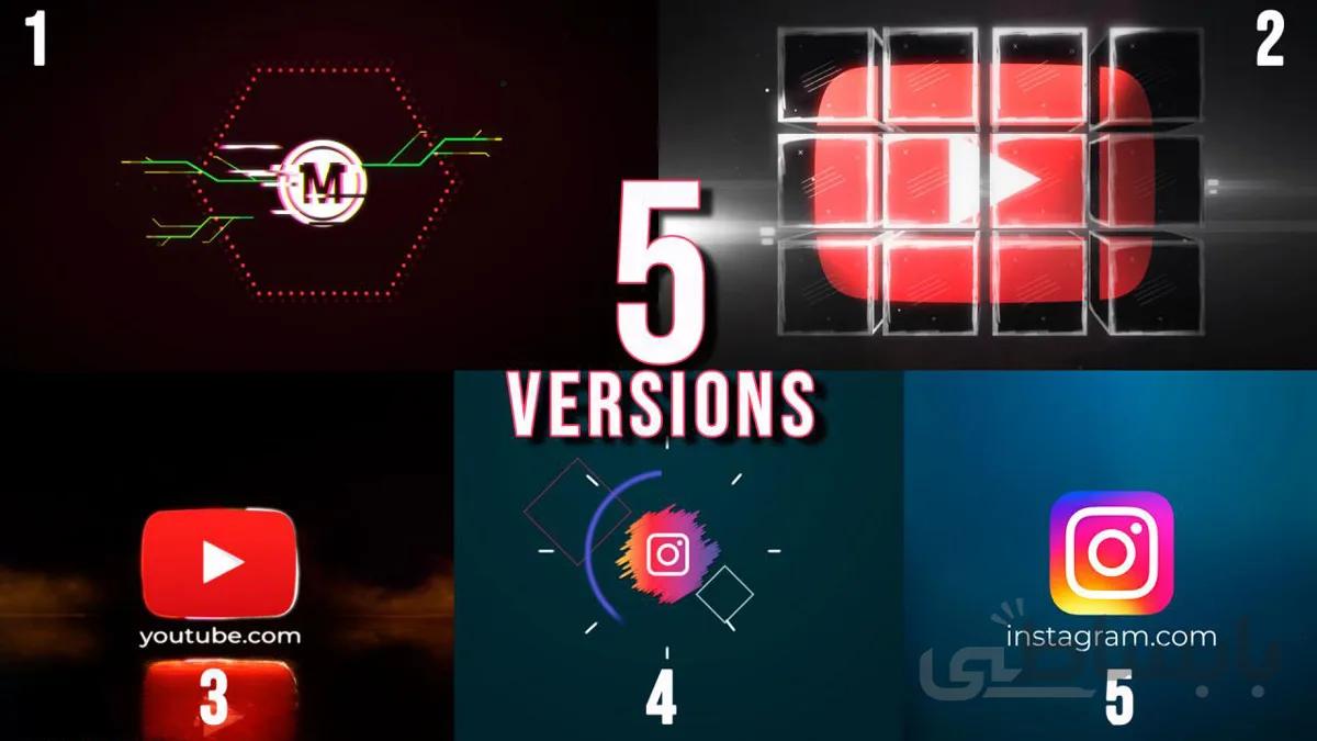 پروژه اماده افترافکت لوگو 5 Versions Logo Reveal 210810