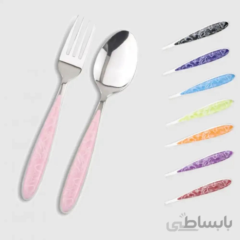 قاشق و چنگال رنگی الگانس 12 پارچه یونیک کد 5881