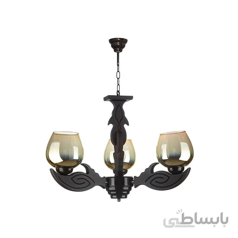 لوستر 3 شعله چشمه نور مدل G655/3-BR