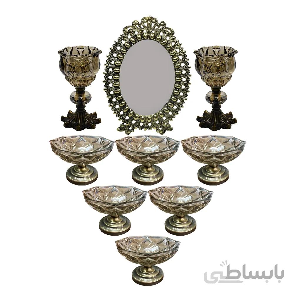 مجموعه ظروف هفت سین 9 پارچه مدل ترنج کد 100