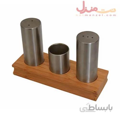 ست ادویه استیل بامبوم چهار پارچه