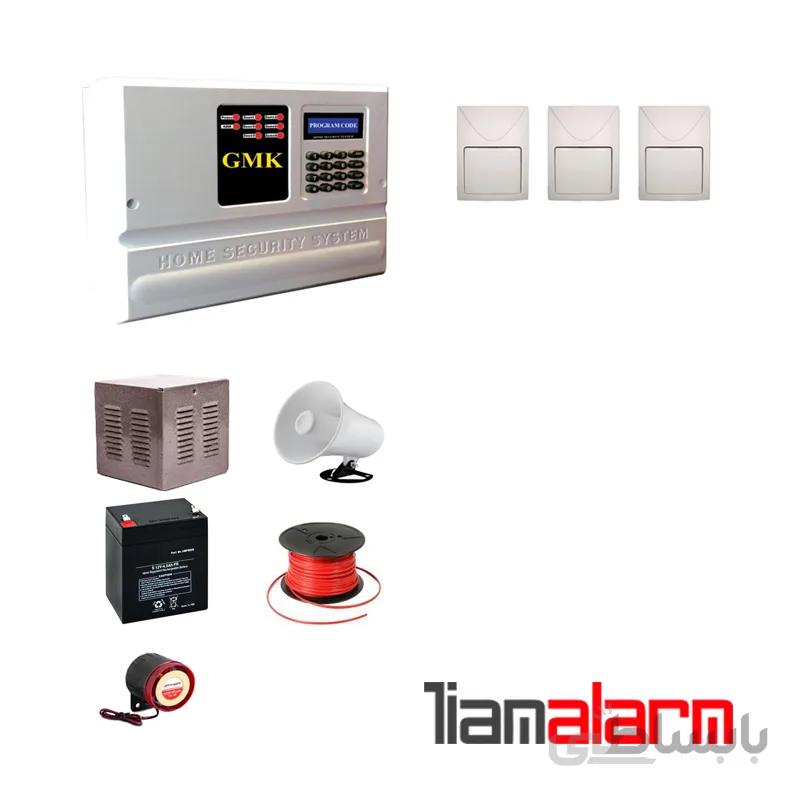 پکیج دزدگیر اماکن با سیم مدل جی ام کا سیم کارتی و تلفنی GM910F3