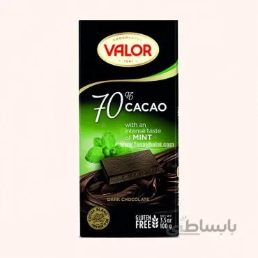 شکلات تلخ 70% بدون گلوتن والور با طعم نعناع