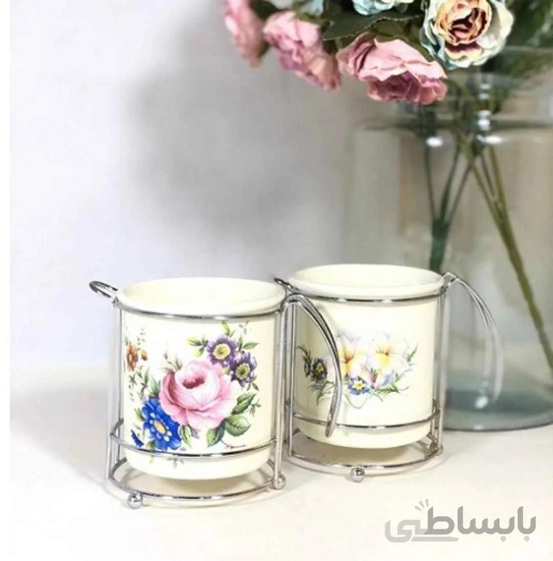 جا قاشقی چای خوری استند دار سرامیکی