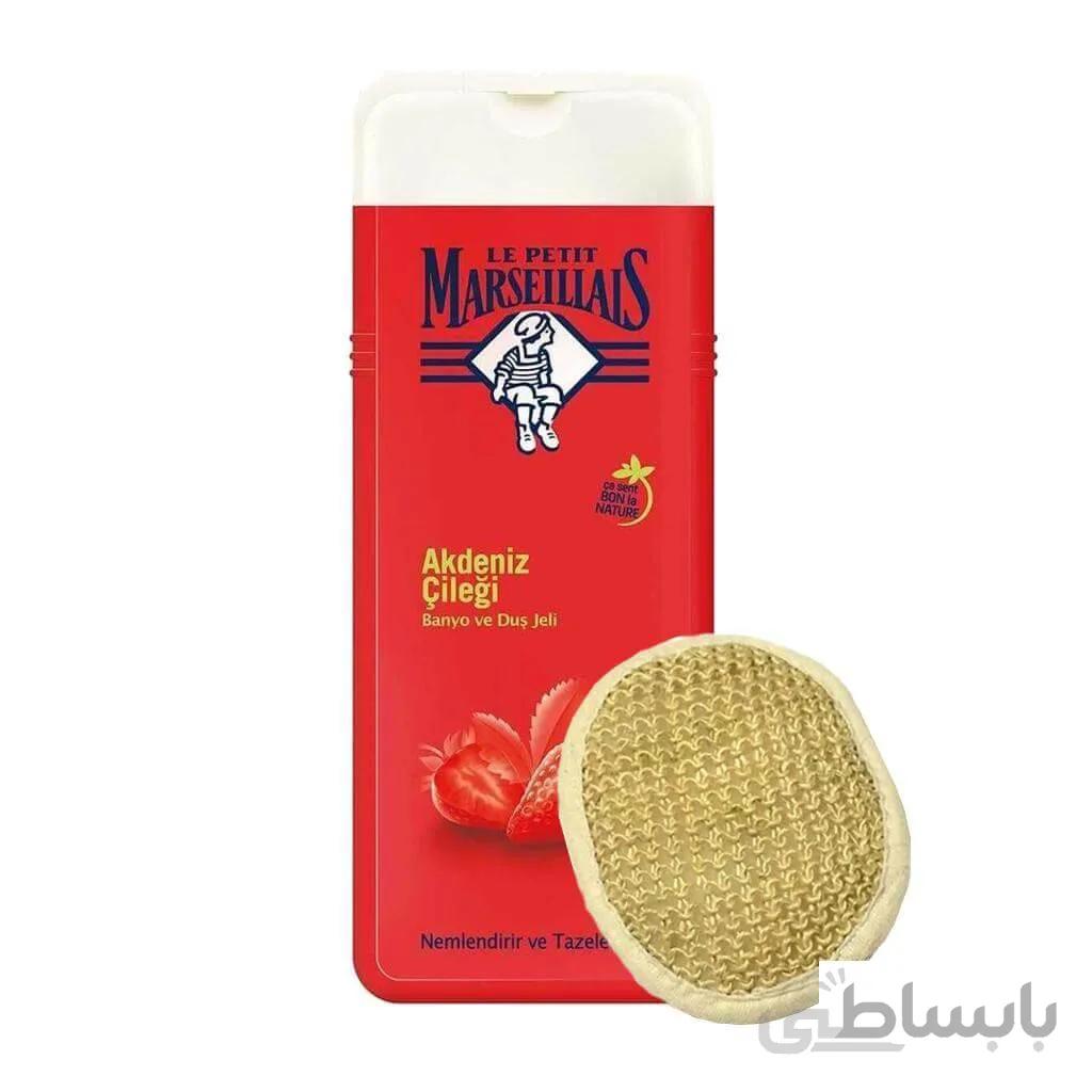 شامپو بدن توت فرنگی مارسلیاس Marsellias + لیف هدیه حجم 400 میل