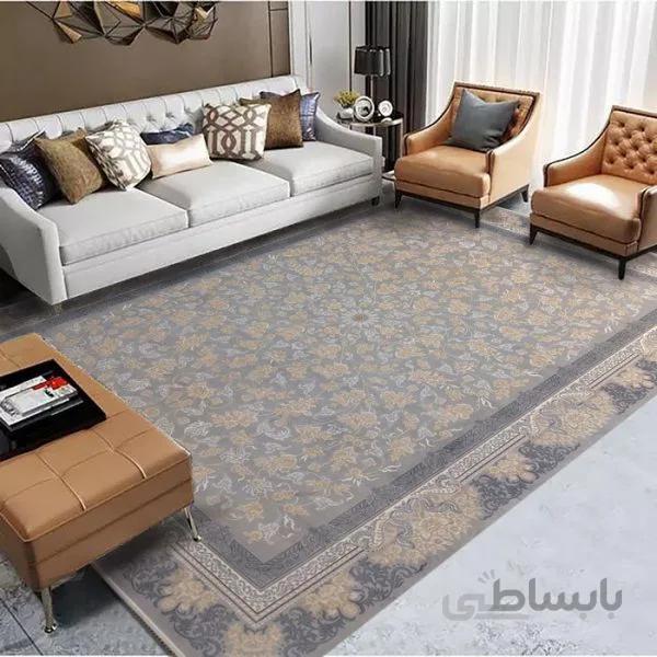 فرش طرح جانان زمینه نقره ای 700 شانه