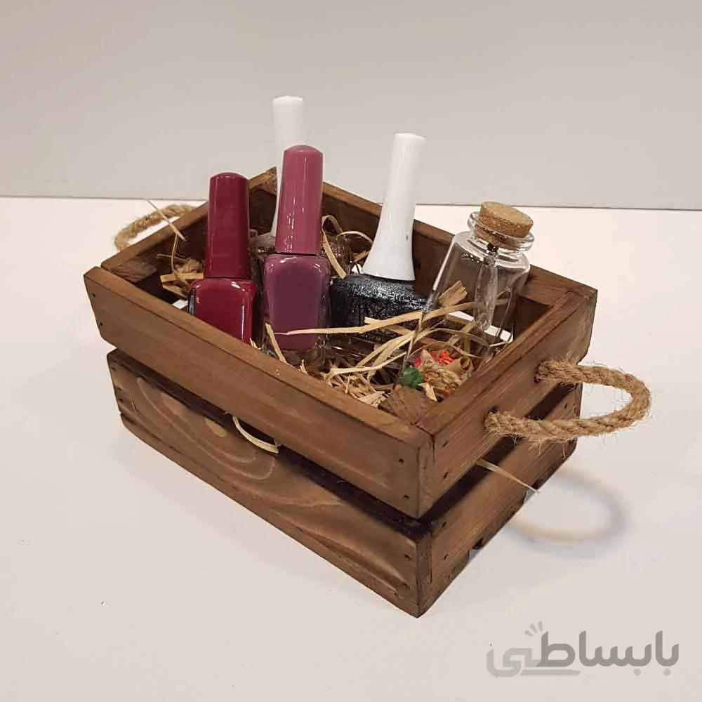 جعبه چوبی مینی رنگ قهوه ای