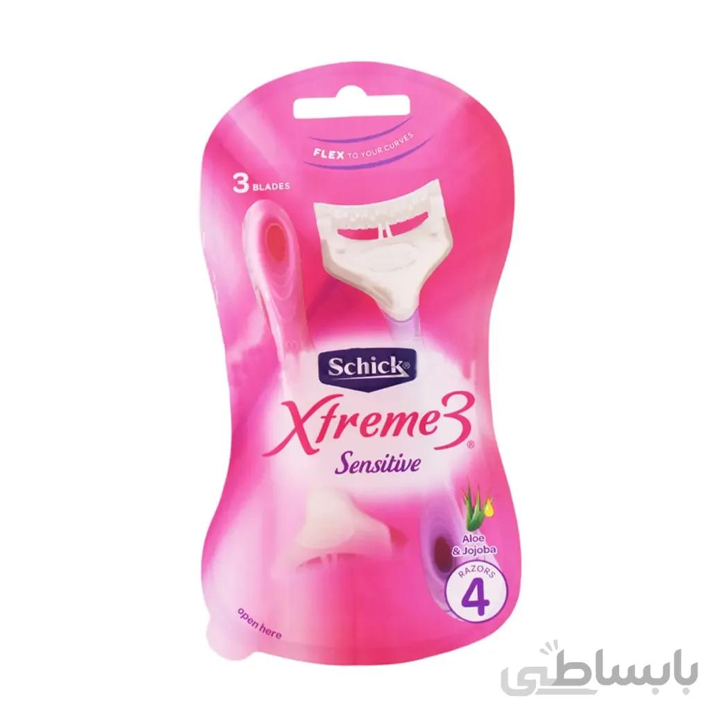 خودتراش زنانه 3 تیغه شیک مدل XTRWME3 بسته 4 عددی ا Charming XTRWME3 model 4-pcs pack