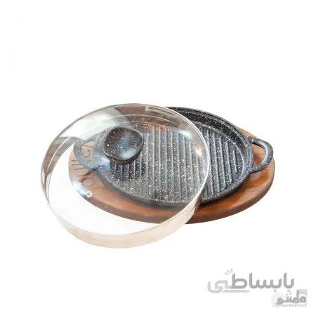 تابه گریل چدن مدل Padela درب شیشه ای