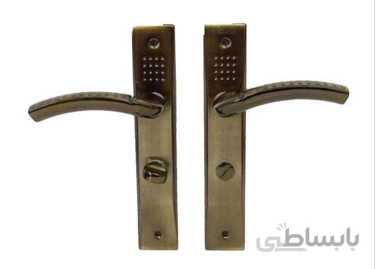 دستگیره درب سرویسی خالدار رنگ زیتونی - چپ بازشو