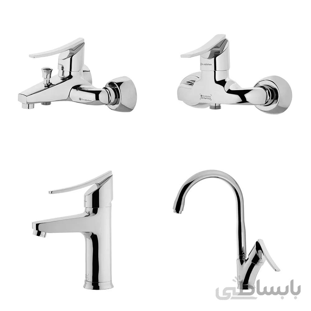شیرآلات درخشان مدل لوکس کروم