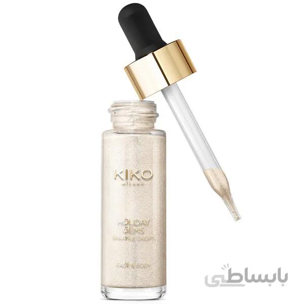 هایلایتر مایع کیکو KIKO میلانو اصل | مدل هالیدی جمز، رنگ Gold Infusion ا KIKO MILANO Holiday Gems Sparkle Drops 15ml