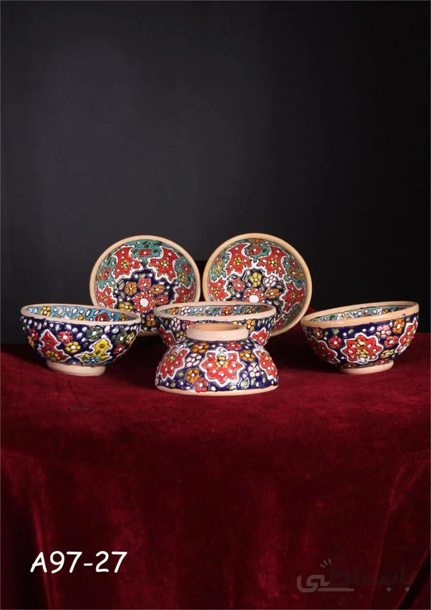 کاسه میناکاری کد 201-هنر زیبای سفال همدان با شهرت جهانی ا Enamel bowl bowl 201-Beautiful art of Hamedan pottery with world fame