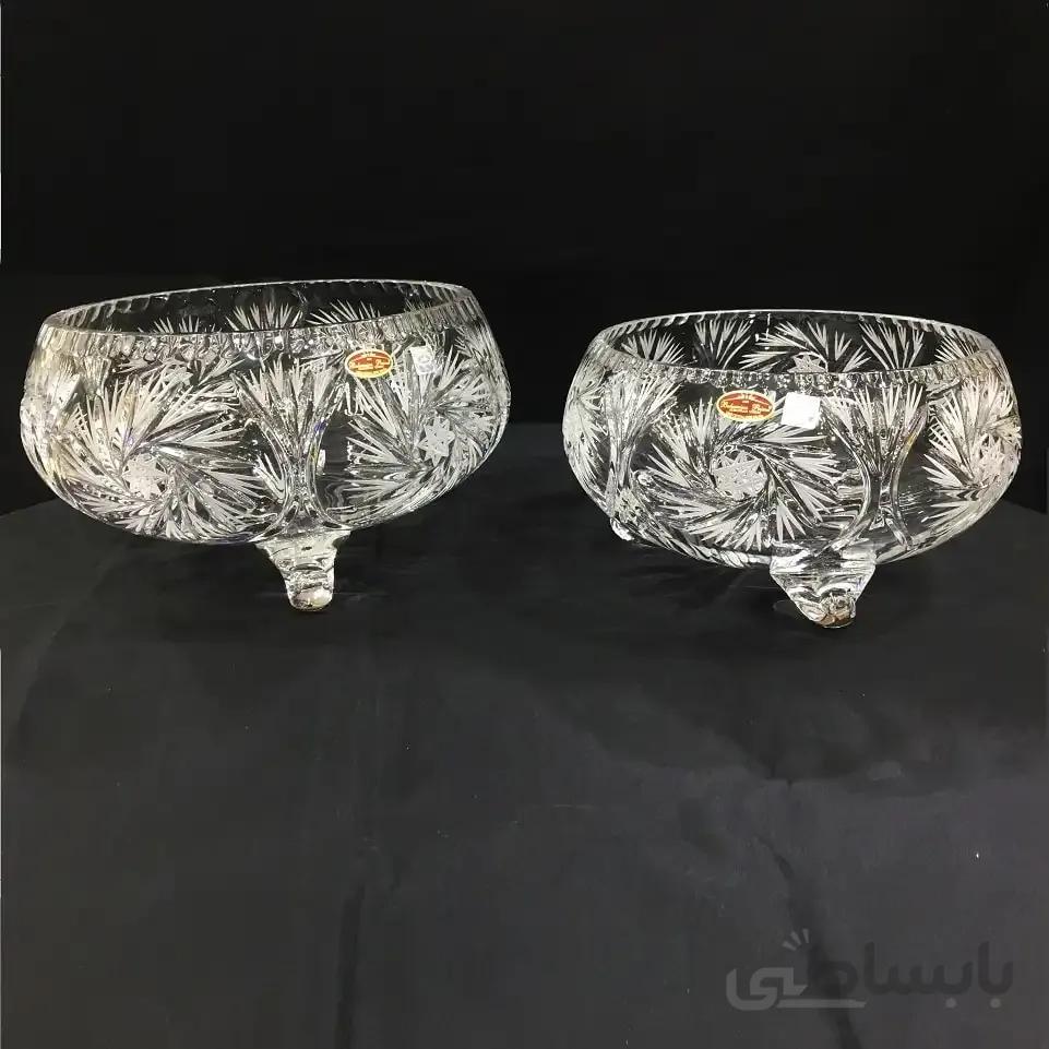 کاسه ۳ پایه خورشیدی کریستال چک بوهمیا