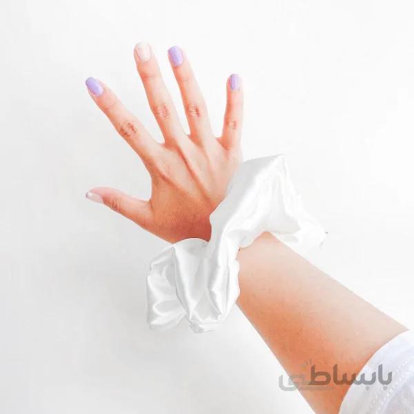 اسکرانچی زیپ دار سفید