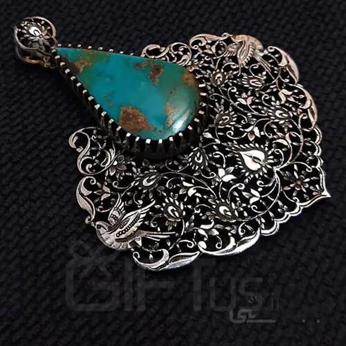 گردنبند نقره فیروزه نیشابور