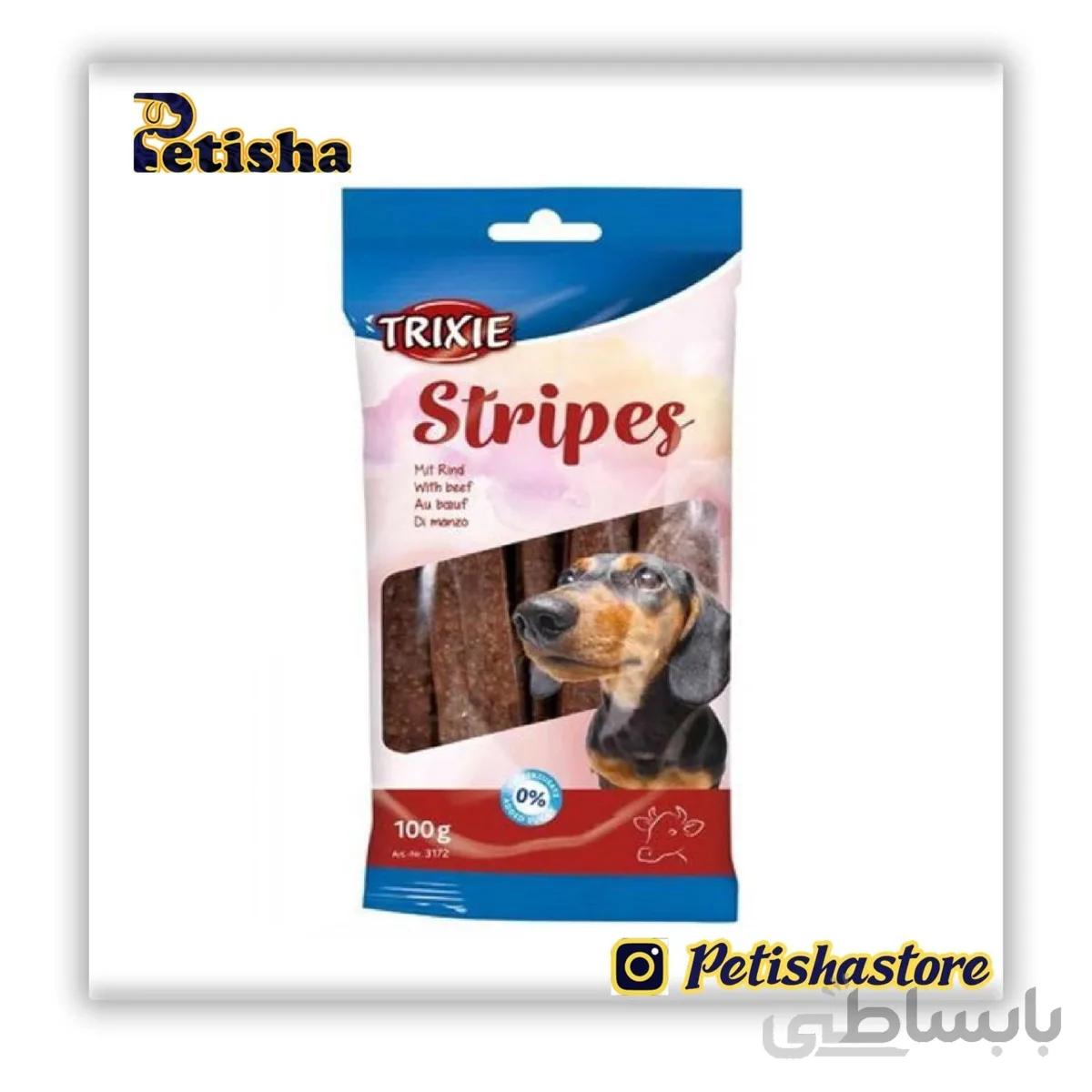 تشویقی سگ تریکسی مدل Stripes with Beef وزن 100 گرم