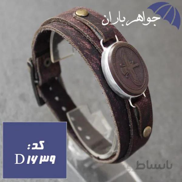 دستبند حدید سماقی اصل طرح فروهر کد D_1639