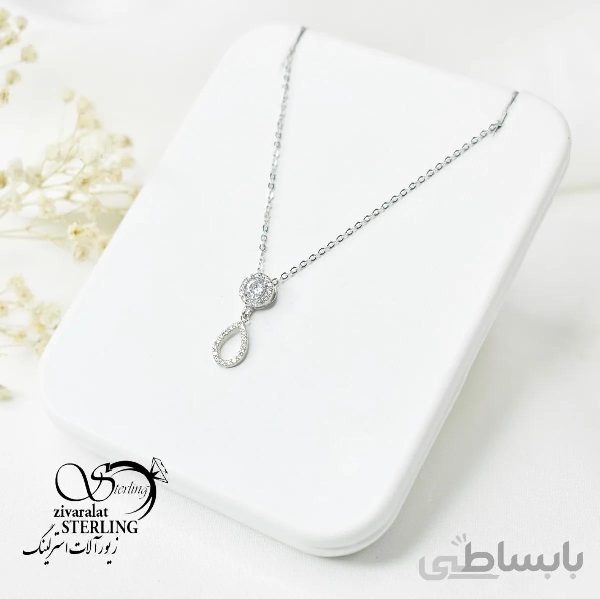 گردنبند نقره زنانه طرح اشکی