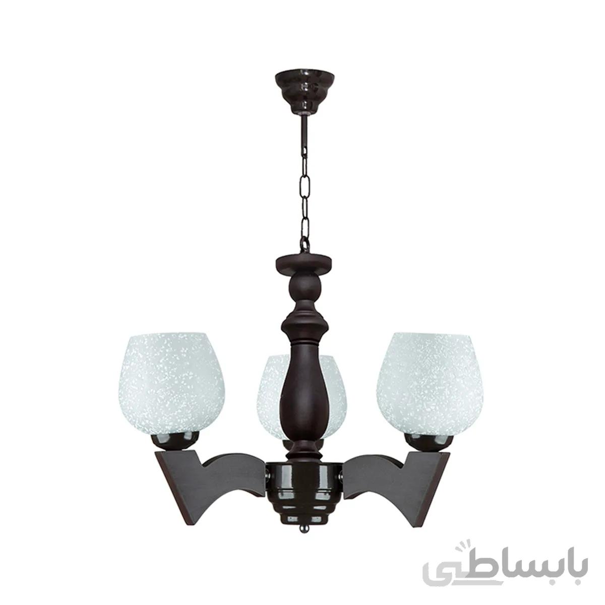لوستر سه شعله چشمه نور کد G668/3-BR