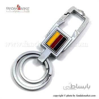 جاکلیدی دو حلقه ای استیل طرح پرچم