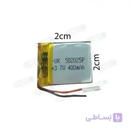 باتری هدفون بلوتوث لیتیومی تک سل 3.7V 400mAh دارای برد محافظ باطری کیفیت بالا 502025P 3.7V 400mah high quality battery