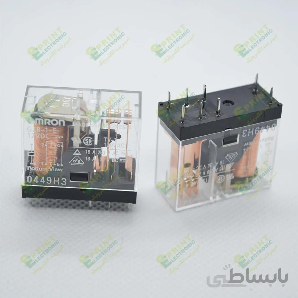 رله 12 ولت شیشه ای 8 پایه 16 آمپر Omron G2R-1-E-12VDC
