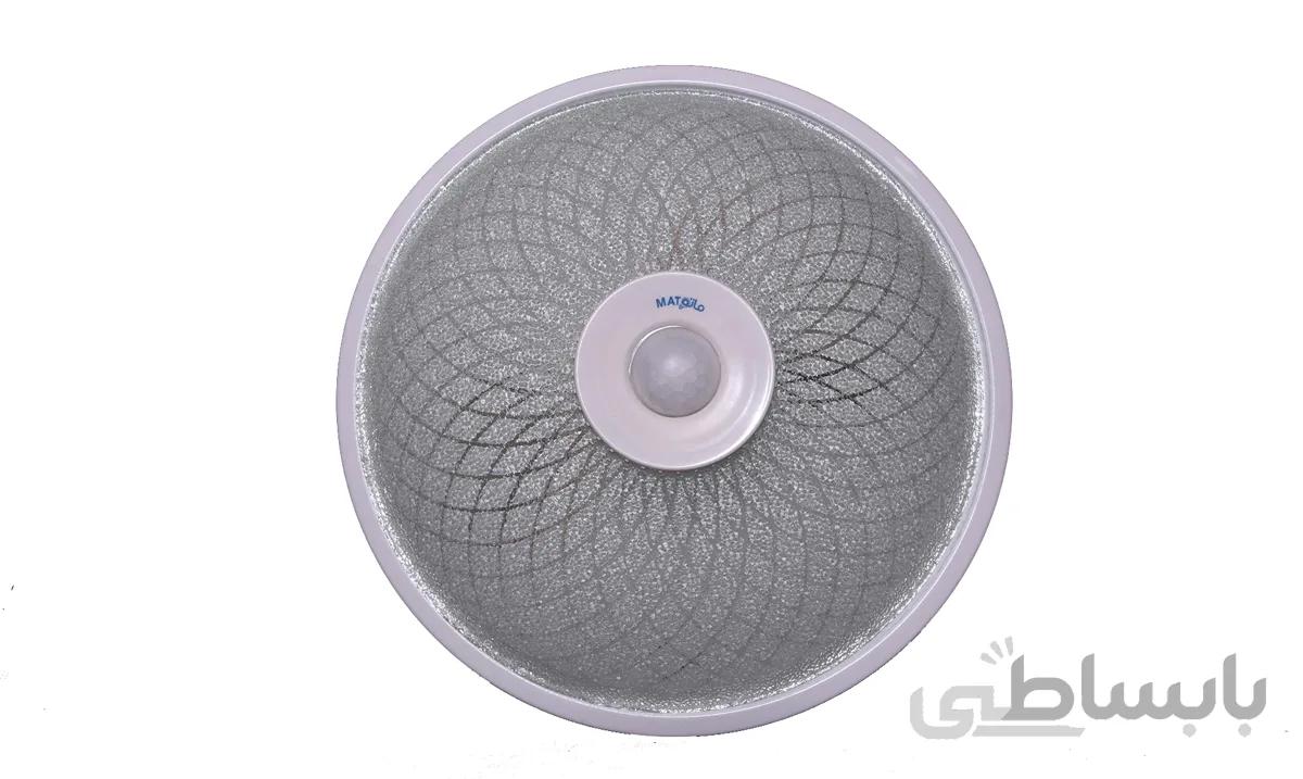چراغ سنسوردار سقفی شیشه و فلز