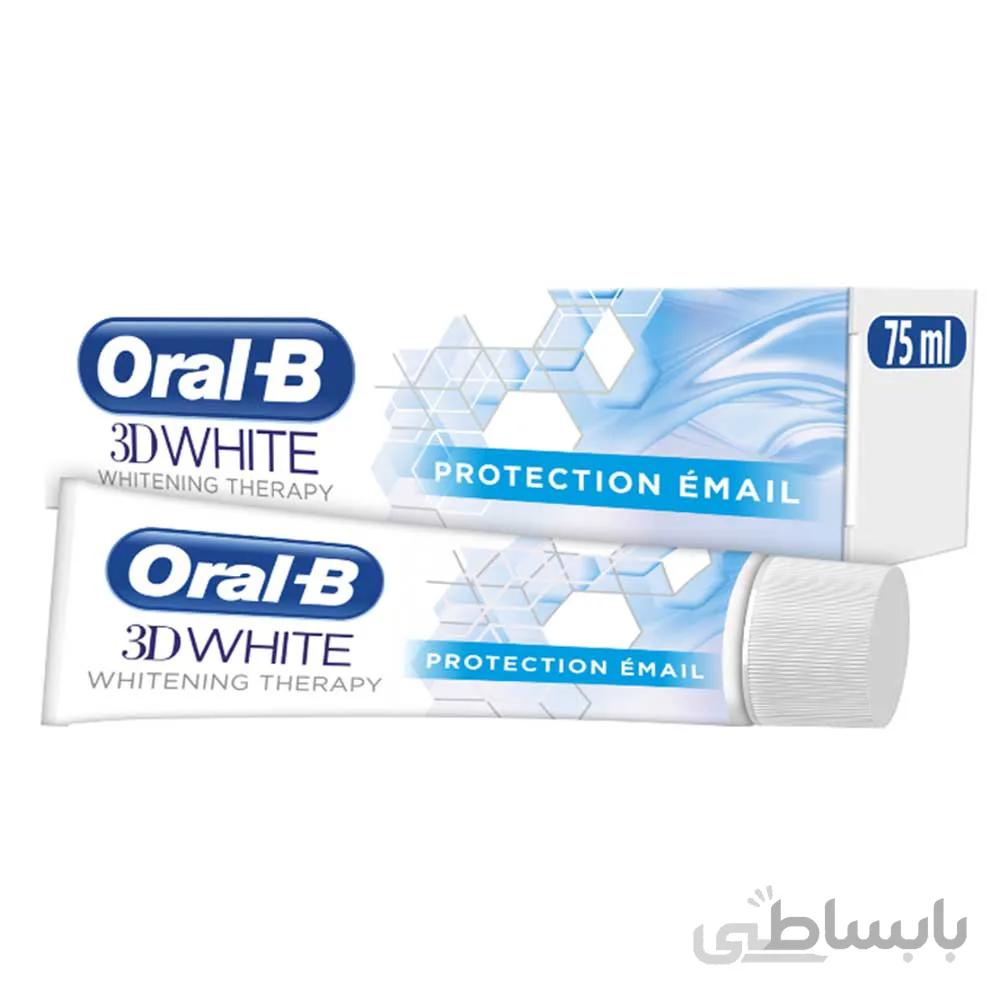 خمیر دندان سفید کننده اورال بی مدل 3d white در حجم75میلی لیتر ا Oral B whitening toothpaste model 3d white 75 ml