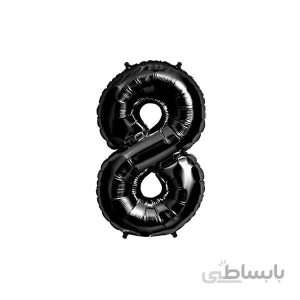 بادکنک فویلی مشکی عدد 8 سایز 32 اینچ