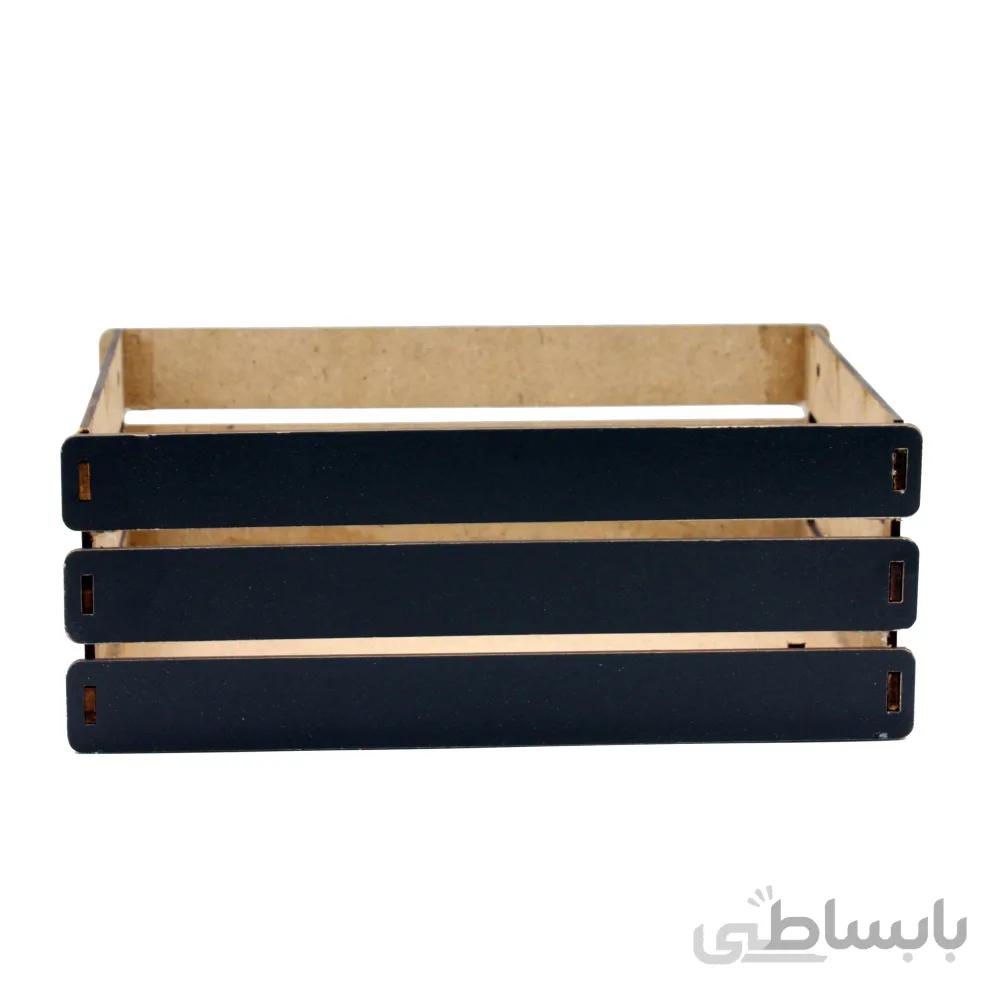 جعبه هدیه چوبی مشکی متوسط دسته دار 16*23*10