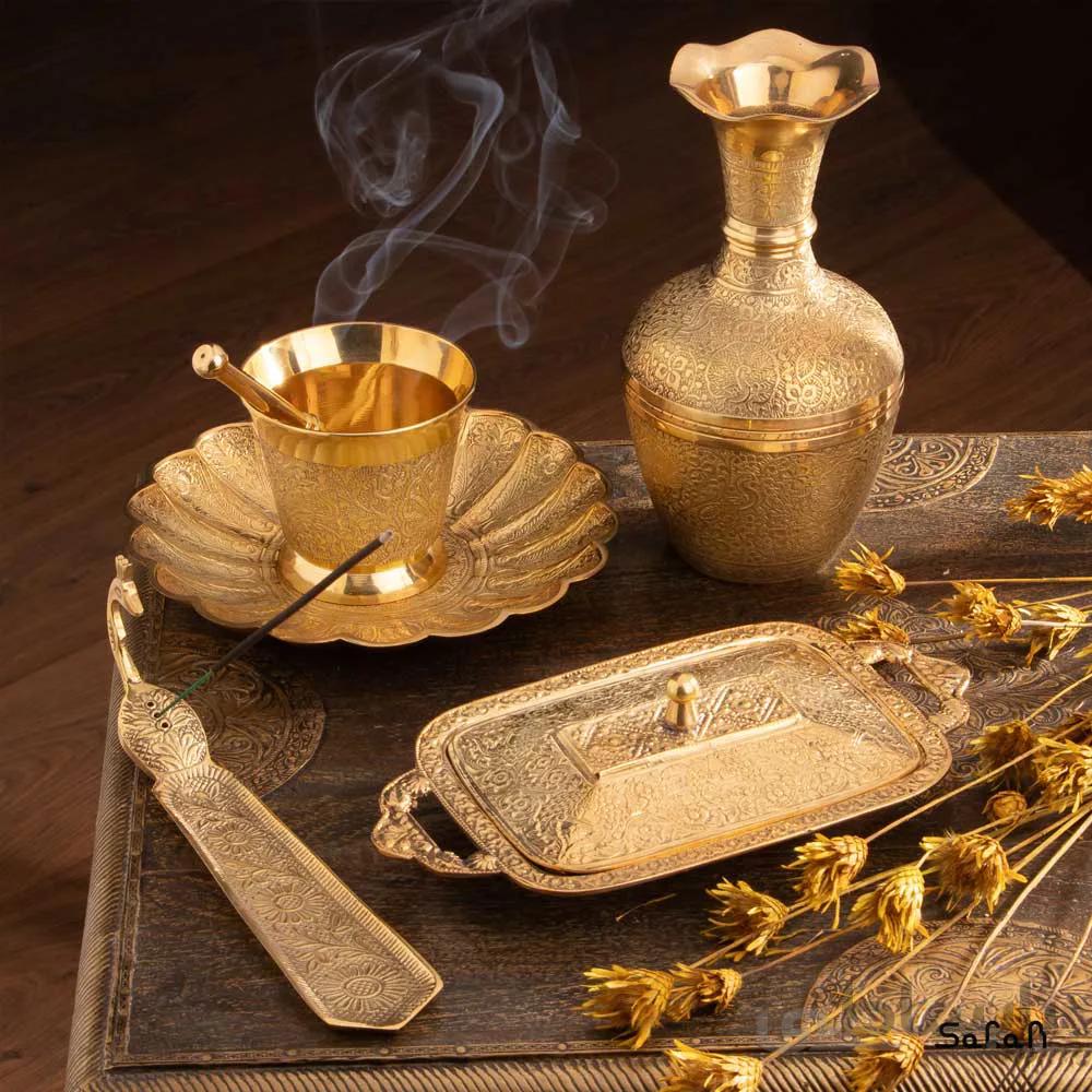 ست پذیرایی برنجی طلایی کد 169