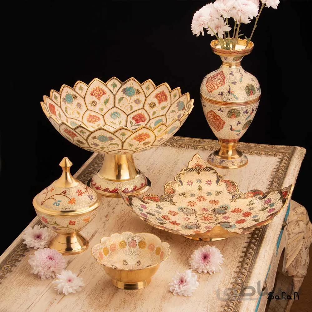 ست پذیرایی برنجی میناکاری کد 208