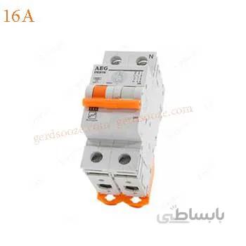 فیوز مینیاتوری دو فاز 16 آمپر AEG تیپ C ا Miniature Circuit Breaker 2P 16A AEG