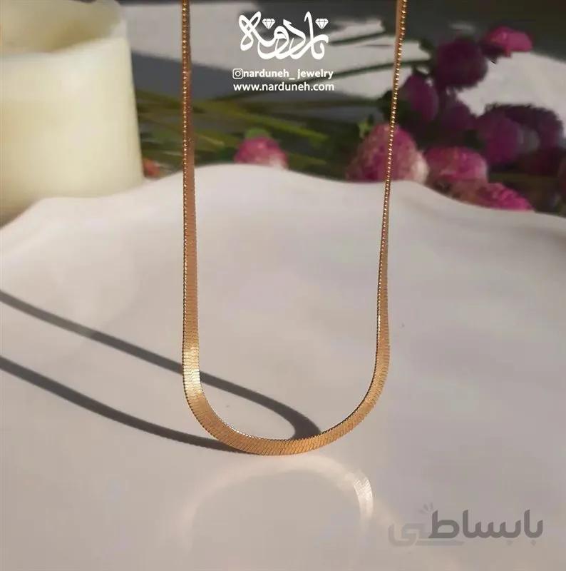 زنجیر هرینگ بن ضخیم رزگلد (4mm)