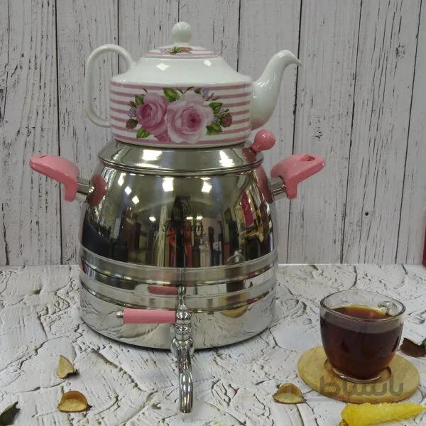 کتری قوری روهام مدل استیل ویژه 6 لیتری رنگ صورتی