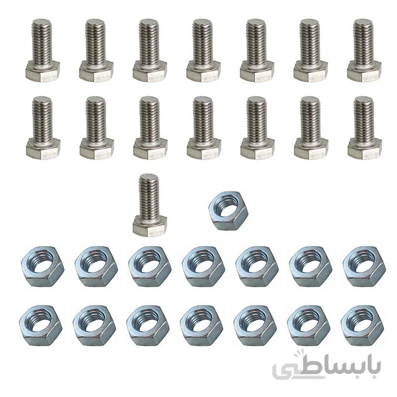 پیچ و مهره آهنی مدل 20-10 مجموعه 30 عددی
