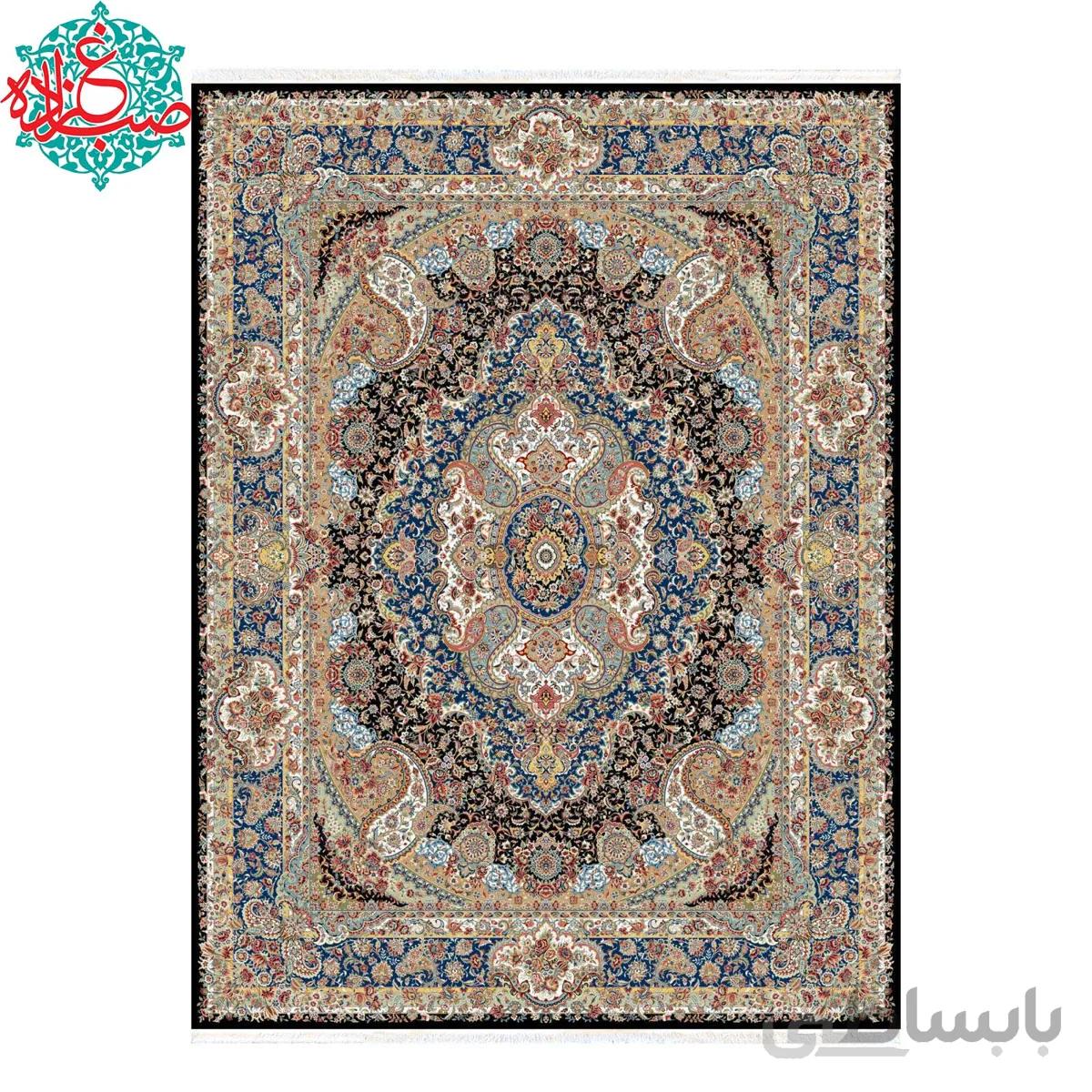 فرش ماشینی ستاره کویر یزد طرح هزار و یک شب A-018-1189 زمینه آبی